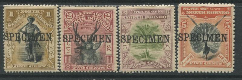 North Borneo 1897-1900 Surcharges SG 92s, 96s, & 100s SPECIMEN overprints