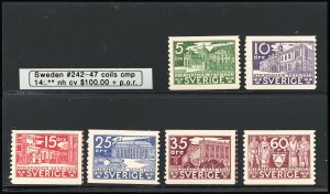 Sweden Stamps # 242-7 MNH VF Scott Value $100.00