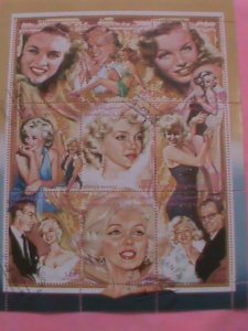 SAHARA STAMP-1996- MARILYN MONROE PAINTING -CTO -MNH STAMP SHEET -RARE