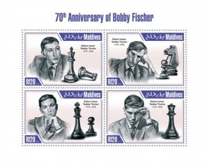 Maldives - 2013 Fischer 70th Anniversary - 4 Stamp Sheet - 13E-056