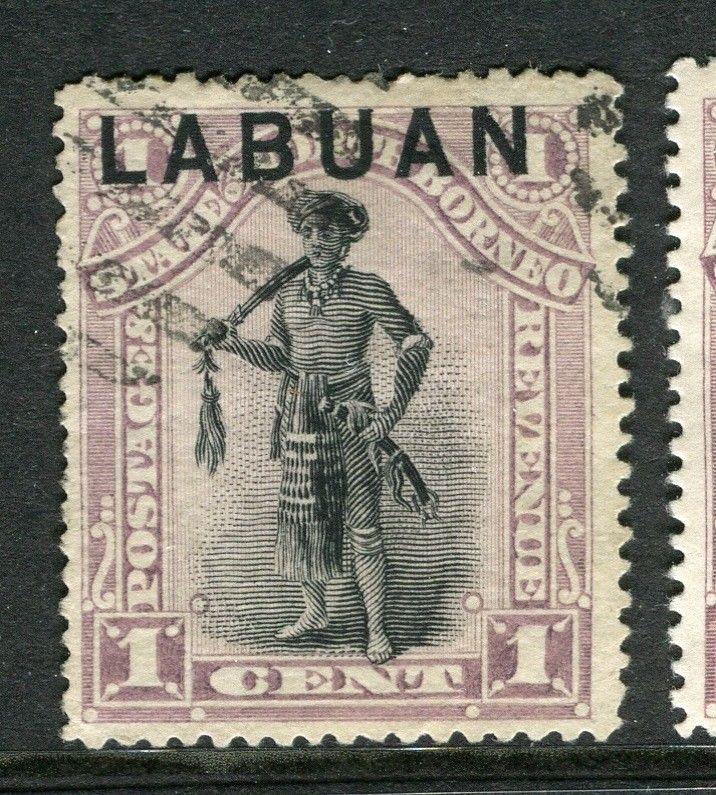 LABUAN; 1894 classic Pictorial issue fine used 1c. value