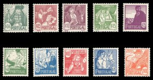 Portugal #605-614 Cat$120, 1941 4c-2e, complete set, never hinged