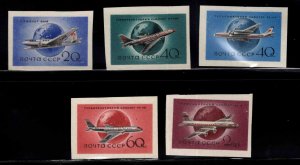 Russia Scott 2147-2151 MNH** Imperforate Aviation set