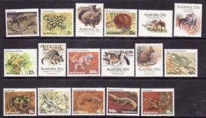 Australia-Sc#784-800- id10-unused NH set-Frogs-Snakes-Animals-1981-3-