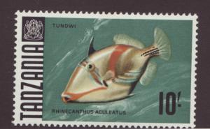 TANZANIA Sc# 33** MNH Rhinecanthus Aculeatus 10/- fish postage stamp