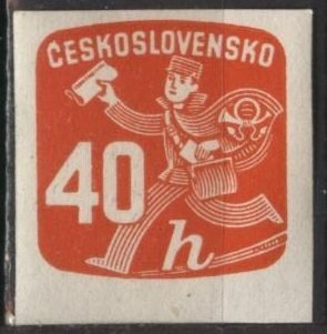 Czechoslovakia P33 (mnh) 40h newspaper boy, red org (1945)