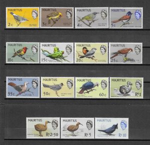MAURITIUS 1965 SG 317/331 MINT