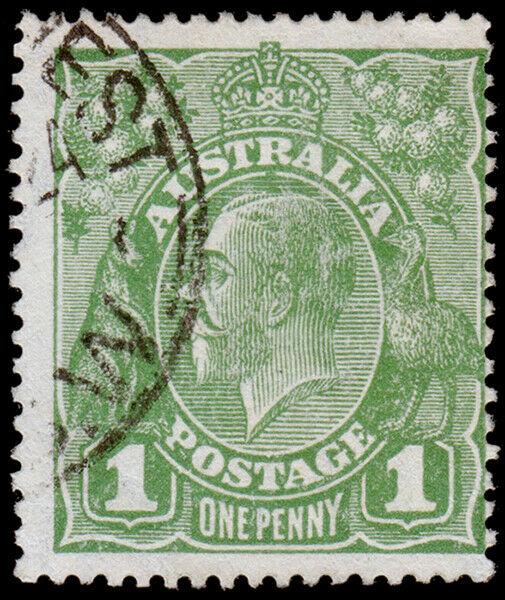 Australia Scott 62, Die 1, Dull Green (1924) Used F-VF, CV $9.25 M