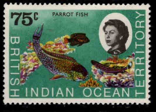 British Indian Ocean Territory BIOT Scott 26 MH*Parrot Fish stamp