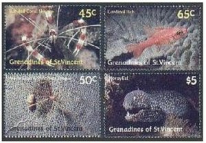 St Vincent Gren 574-577,MNH.Michel 565-568. Coral Fish 1987.