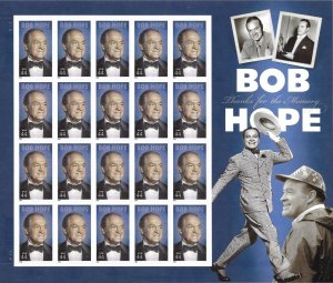 US 4406  MNH Pane of 20 - 44¢ stamps. Bob Hope.  SCV $20.00  FREE SHIPPING