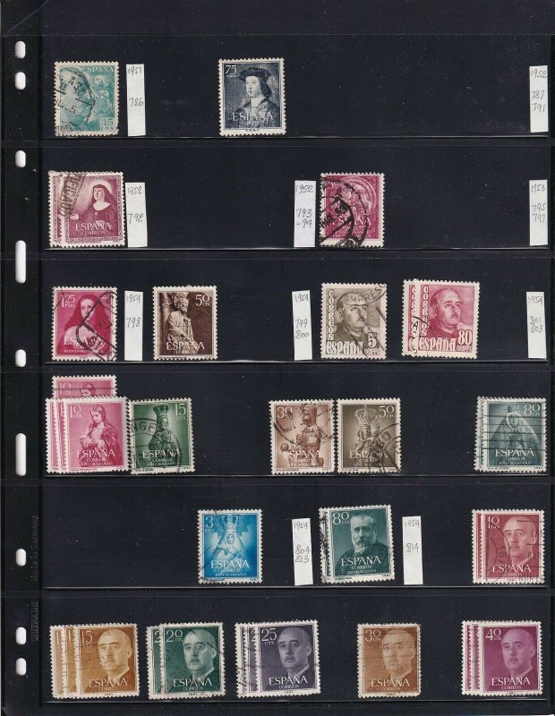 SPAIN 4 STOCK PAGES COLLECTION LOT 1952+ SOME MINT HINGED