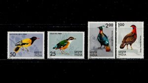 India 1975 - Birds Animals - Set of 4 Stamps - Scott #656-659 - MNH