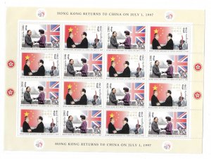 Mongolia 1997 Return of Hong Kong Deng Xiaoping QE II Sheet Sc 2252a MNH C17