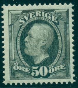 SWEDEN #63 (59) 50ore Oscar, slate, og, NH, XF