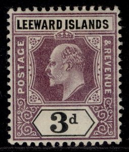 LEEWARD ISLANDS EDVII SG33, 3d dull purple & black, VLH MINT. Cat £30.