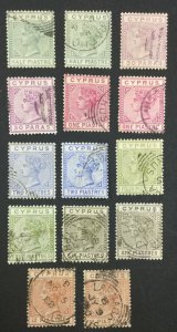 MOMEN: CYPRUS SG #16-22,31-37 DIE I,II USED £1,220 LOT #62385