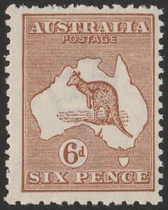 AUSTRALIA 1923 Kangaroo 6d 3rd wmk. MNH **. ACSC 21A cat $100.