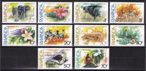 Rwanda, Fauna, Animals, Birds, Fowers MNH / 1982