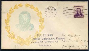 United States First Day Covers #726 (Planty 726-31), 1933 3c Georgia Bicenten...