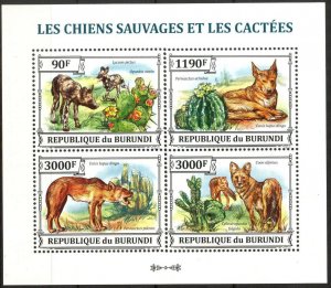 Burundi 2013 Wild Dogs Cactus Sheet MNH