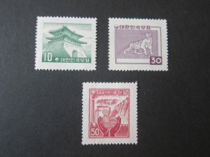Korea 1957 Sc 271,274,276 MH