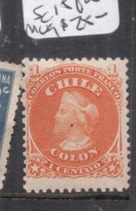 Chile SC 15, Black Spot Is NOT On Stamp, Full MOG (8dnr)