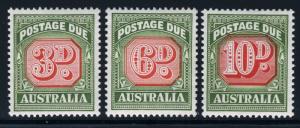 AUSTRALIA SCOTT# J88 J91 J93 MINT NEVER HINGED AS SHOWN