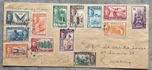 SARAWAK GVI SG171-183, 1950 set to $1 used on cover, FINE USED. Cat £16.