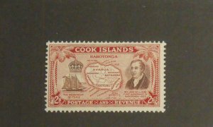 8936   Cook Islands   MNH # 133   Rev. John Williams, Ship & Map   CV$ 2.50