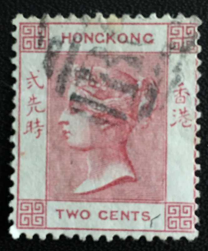 HONG KONG 1880 QV 2c Used wmk CC Rose SG#28 HK3757