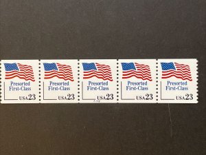 US PNC5 23c Flag Presorted First Class Stamp Sc# 2605 Plate A212 MNH