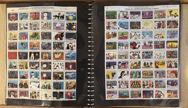 38 Different MNH Christmas Seal Sheets in album - See all scans - Free Ship