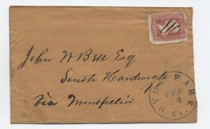 1862 Hyde Park VT #65 cover and letter [h.4770]