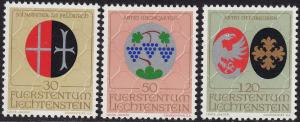 Liechtenstein - 1971 - Scott #486-88 - MNH - Coat of Arms