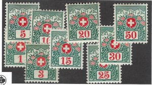 Switzerland SC J35-J43 Mint SCV$33.75...Popular Stamps!