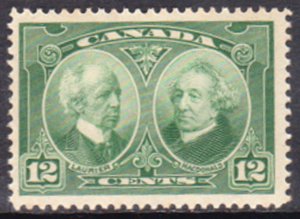 CANADA - 1927 12c LAURIER & MACDONALD HISTORICAL ISSUE SCOTT#147 - 1V MH