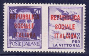 ITALY RSI (Social R) War Propaganda - Sassone 59 cv 150$ Certificate MNH** R+