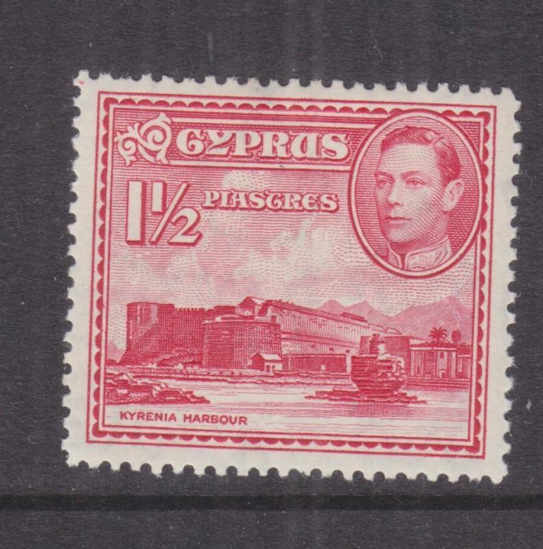 CYPRUS, 1938 KGVI 1 1/2pi. Carmine, lhm.