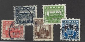 Denmark SC#156-160 Used F-VF SCV$19.85...nice bargain!!