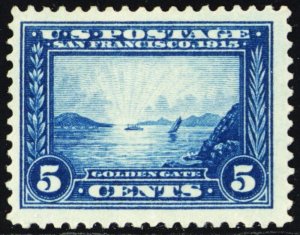 399, Mint VF LH 5¢ Golden Gate - Very Fresh SCV $70.00 - Stuart Katz