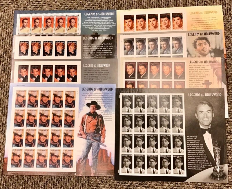 3152-4526 Legends of Hollywood  8 sheets FV $64  Issued1997-2011