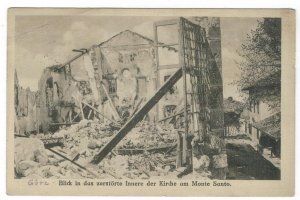 Postcard Austria Slovenia 1916 Destroyed Church Monte Santo Sveta Gora War IWW