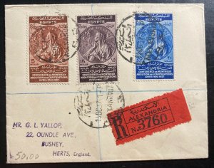 1937 Alexandria Egypt First Day Cover To Herts England Abolition Of Capitulation