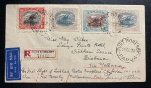 1936 Port Moresby Papua New Guinea First Flight Cover To Brisbane Australia