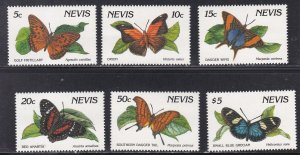 Nevis # 640-643, 646 & 651, Butterflies, Part 1 of Set, Mint NH, 1/2 Cat.