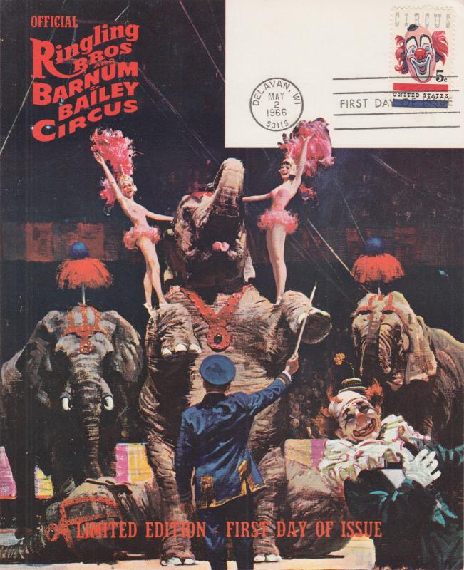 US Sc 1309, 1966 5c Circus Official Ringling Bros & Barnum & Bailey, First Day X