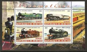 BURUNDI 2011 LOCOMOTIVES(1) MNH