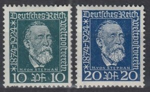 1924 Germany Reich 368-369  50 years of the UPU - Heinrich Stefan 8,50 €