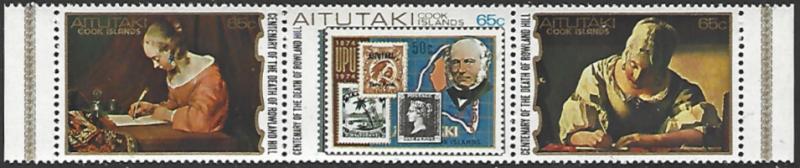 Aitutaki #181a MNH Strip of 3